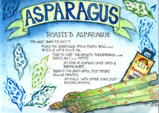 Asparagus illustration - TabascoCatArt.com